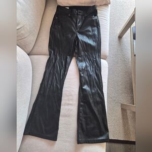 GAP Black Faux Leather Bootcut Pants